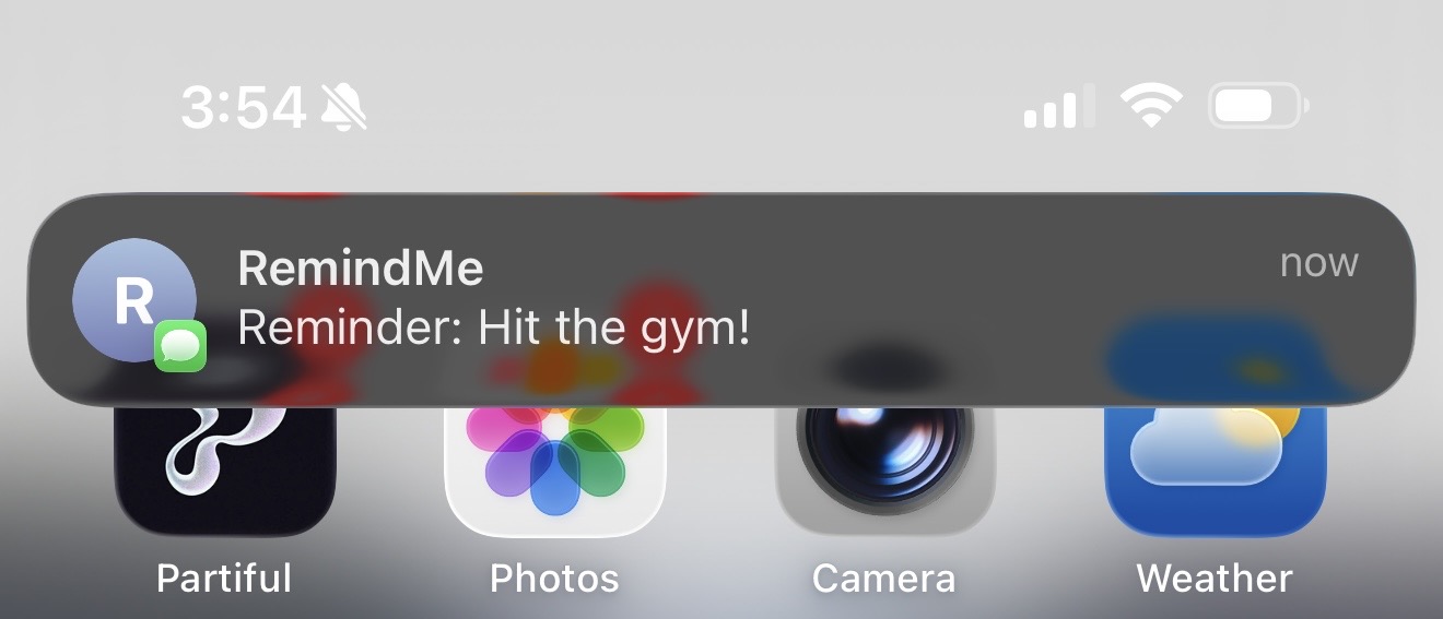 Reminder notification: Hit the gym!